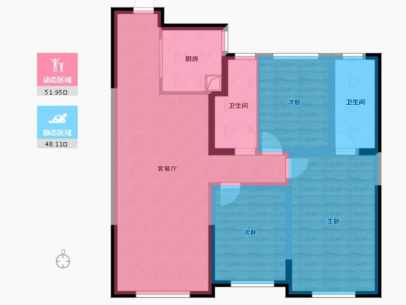 内蒙古自治区-包头市-保利公园一号-99.90-户型库-动静分区