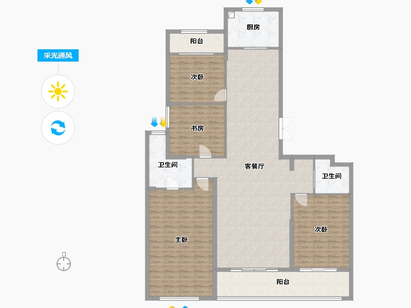 江苏省-苏州市-中大未来城-170.98-户型库-采光通风