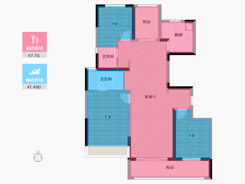 河南省-郑州市-万科未来时光-104.80-户型库-动静分区