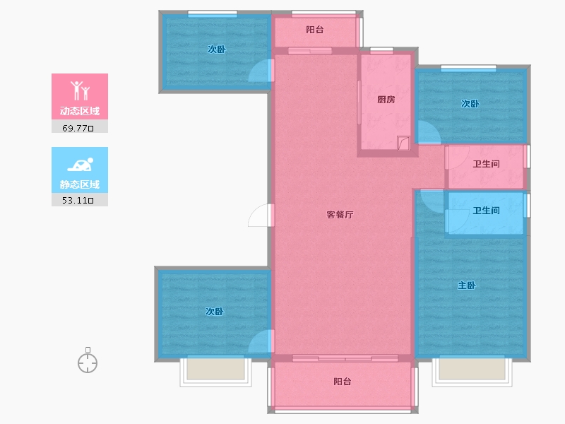 浙江省-宁波市-碧桂园天玺湾-116.80-户型库-动静分区