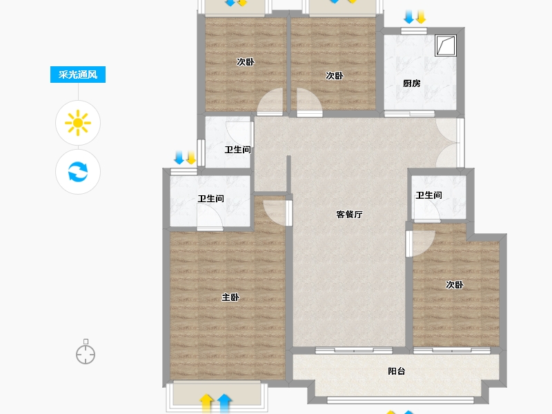 江苏省-宿迁市-奥园-115.00-户型库-采光通风