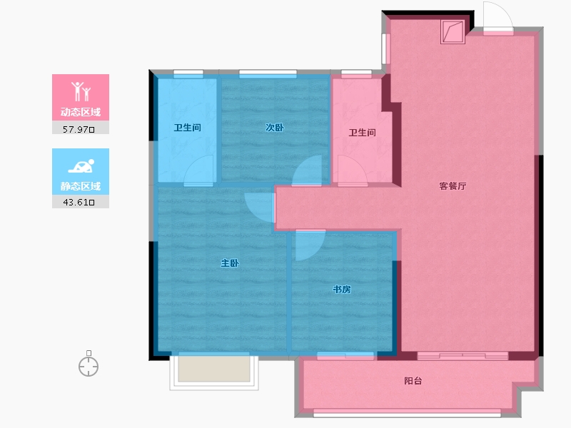 湖北省-潜江市-卓尔潜江-92.00-户型库-动静分区