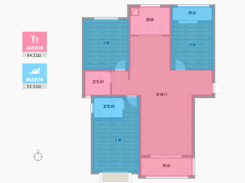 河南省-郑州市-河南省科技信息大厦-109.83-户型库-动静分区