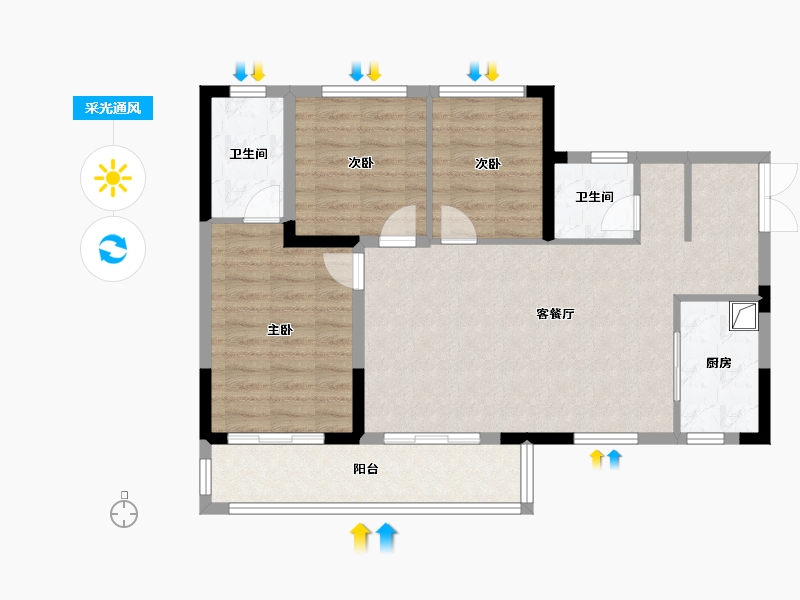 四川省-成都市-中铁卓越时代城-89.00-户型库-采光通风