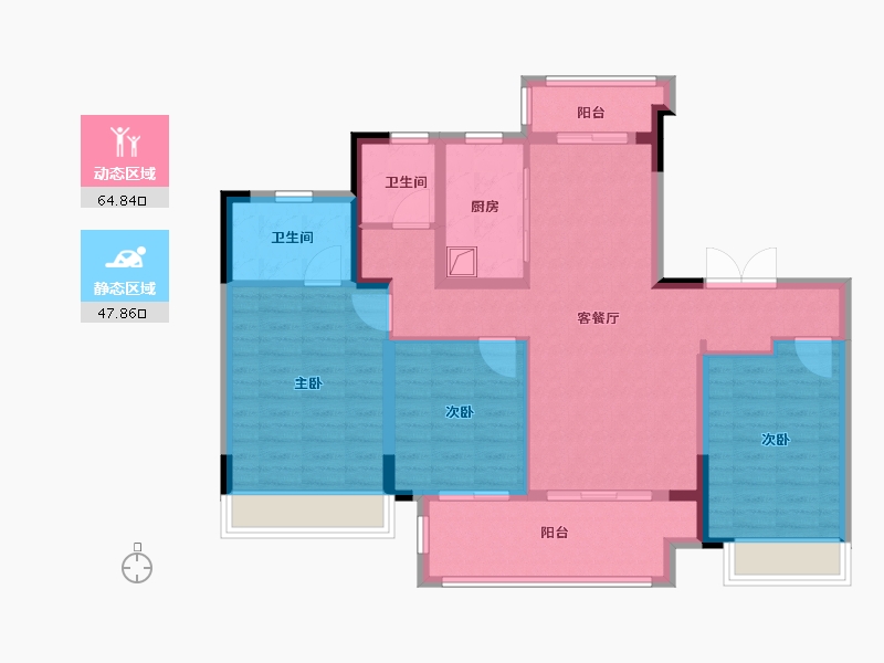 河南省-周口市-城投揽镜-100.07-户型库-动静分区