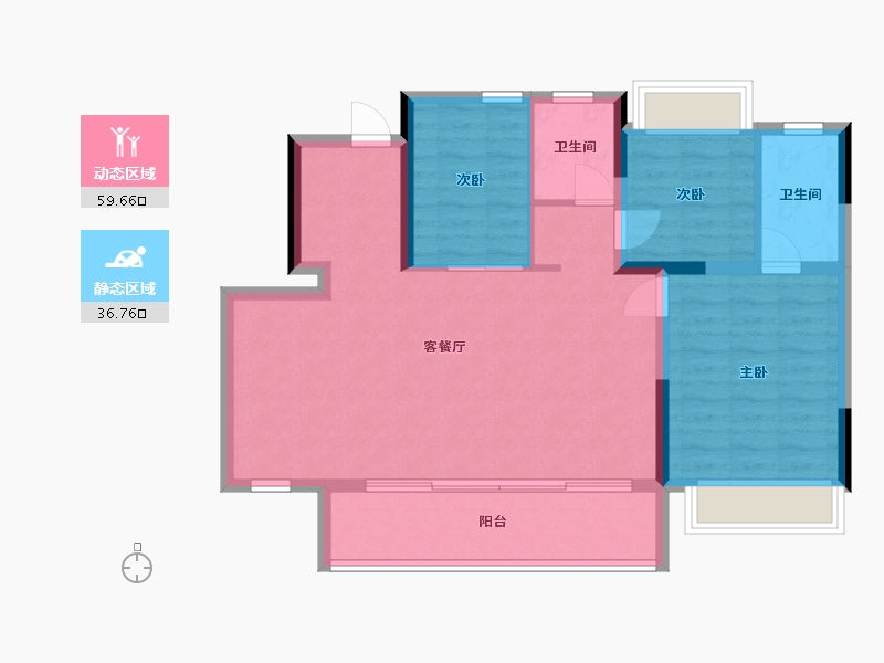 四川省-成都市-中国铁建领樾-87.38-户型库-动静分区