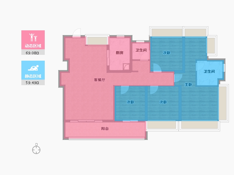 江苏省-南京市-建发璞云-114.39-户型库-动静分区