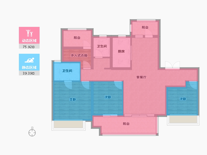 河南省-南阳市-南阳高新吾悦广场-102.26-户型库-动静分区