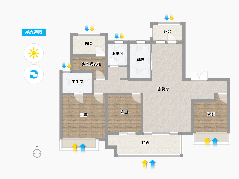 河南省-南阳市-南阳高新吾悦广场-102.26-户型库-采光通风