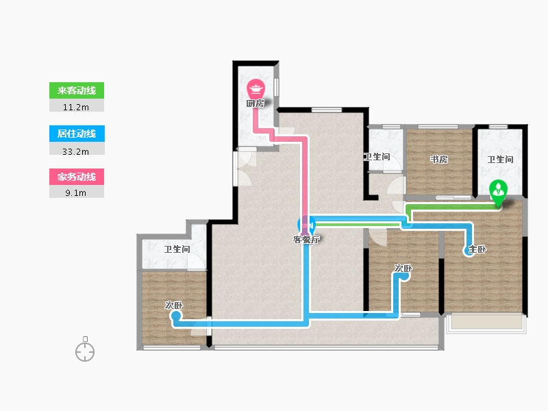 山东省-济南市-云顶1号-184.20-户型库-动静线