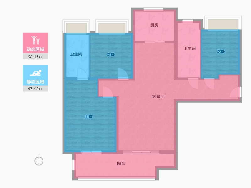 河南省-南阳市-建业·中州学府-100.69-户型库-动静分区