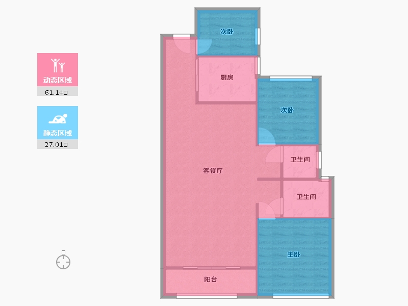 山东省-滨州市-吾悦华府-85.00-户型库-动静分区