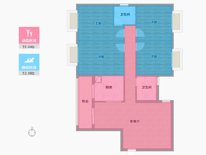 海南省-陵水黎族自治县-陵水糖厂安置小区-120.00-户型库-动静分区