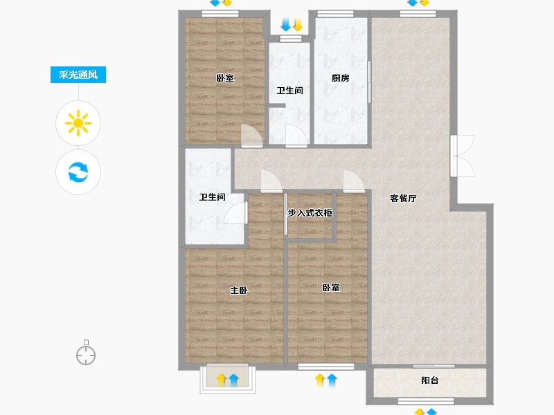 宁夏回族自治区-银川市-金盛阅景-110.16-户型库-采光通风