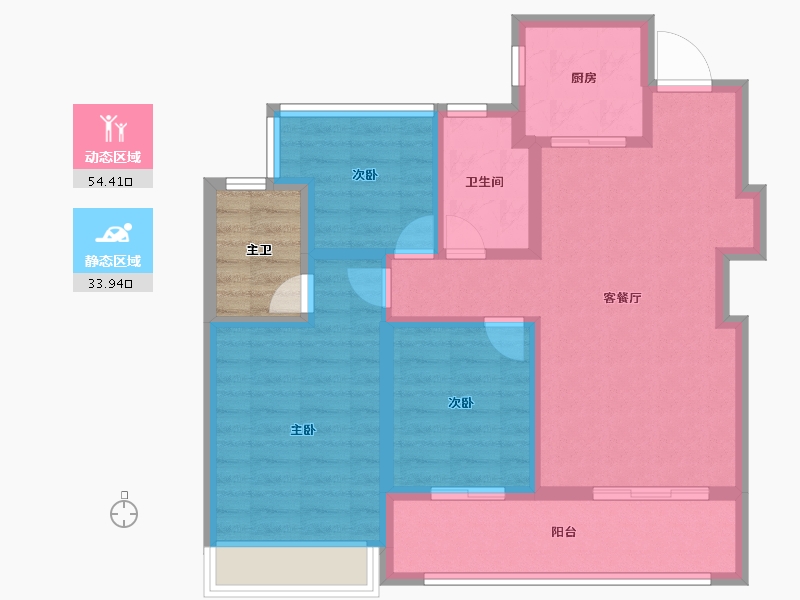 江苏省-南京市-建发璞云-82.90-户型库-动静分区