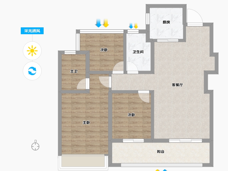 江苏省-南京市-建发璞云-82.90-户型库-采光通风