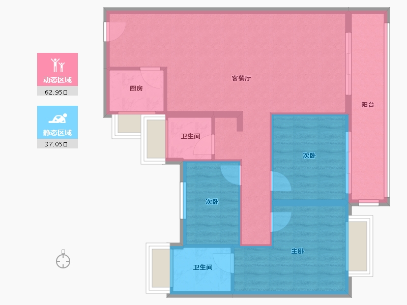 福建省-福州市-龙江玖锦-93.64-户型库-动静分区