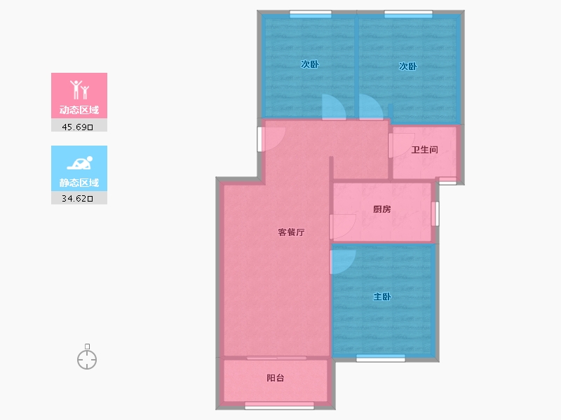 山东省-济南市-中建国熙台-84.94-户型库-动静分区