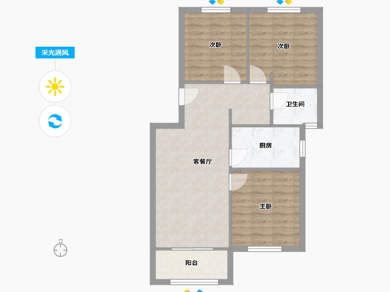 山东省-济南市-中建国熙台-84.94-户型库-采光通风