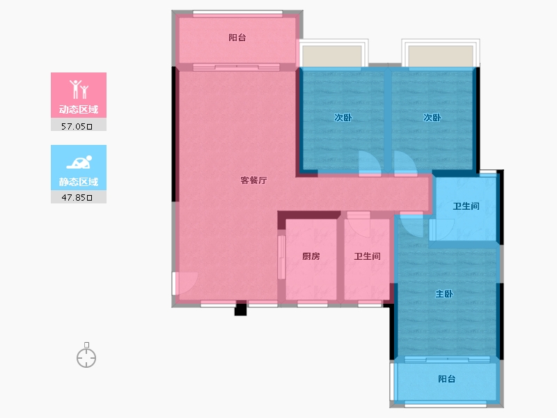 湖南省-湘潭市-海棠印象-99.00-户型库-动静分区