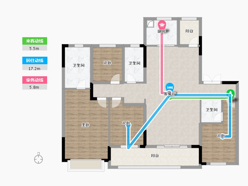 湖南省-长沙市-龙湖江与城-141.11-户型库-动静线