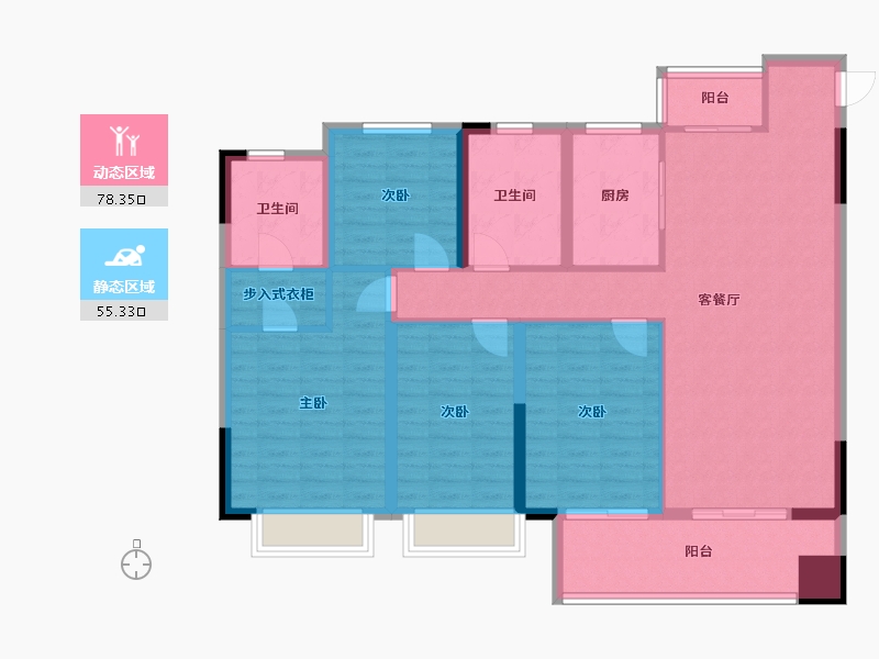 江西省-赣州市-滨江公园1号-108.00-户型库-动静分区