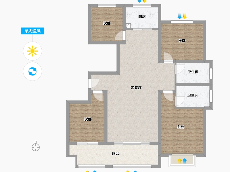 山东省-临沂市-海联江山里-111.20-户型库-采光通风