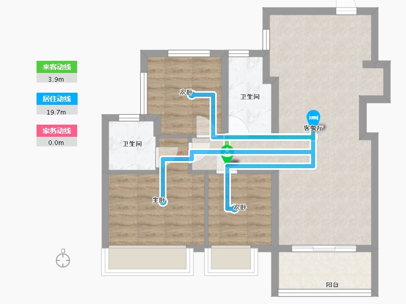 广东省-深圳市-龙湖·御湖境-64.00-户型库-动静线