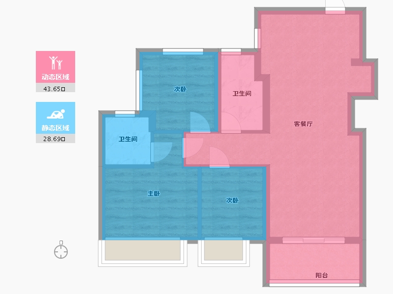 广东省-深圳市-龙湖·御湖境-64.00-户型库-动静分区