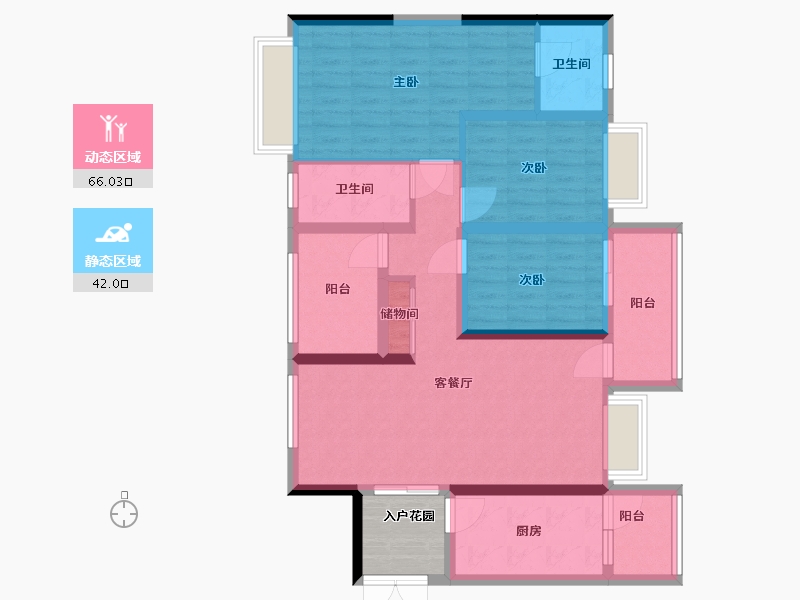 四川省-成都市-恒禾皇冠国际社区-100.00-户型库-动静分区