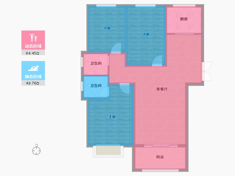 河南省-鹤壁市-鹤壁宏瑞祥园-102.69-户型库-动静分区