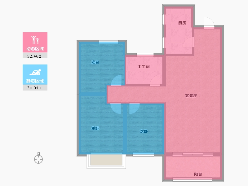 山西省-晋城市-天宫尚城-74.40-户型库-动静分区