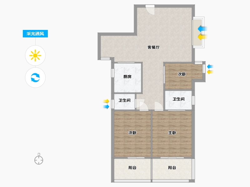 福建省-福州市-大景城-91.00-户型库-采光通风