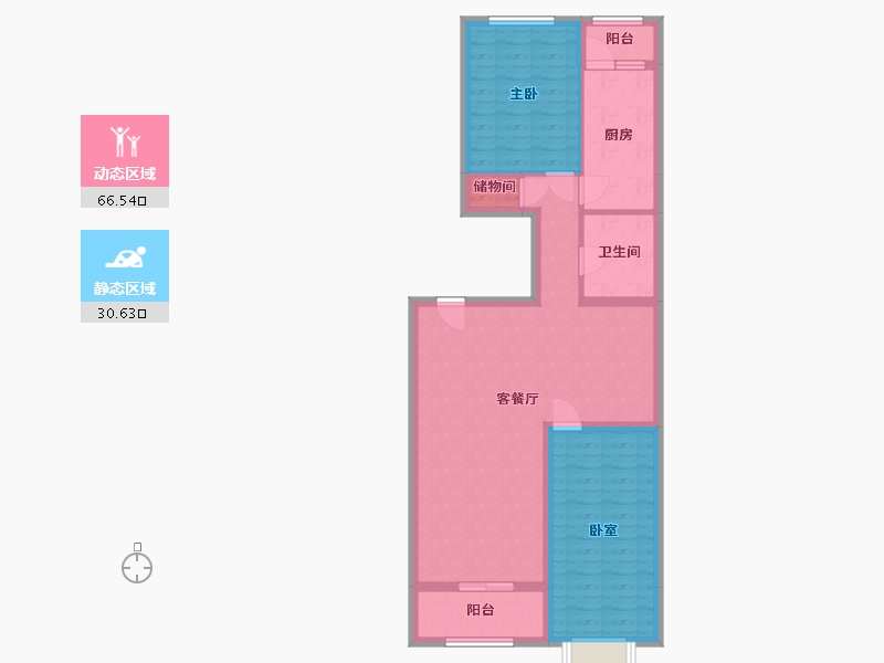 北京-北京市-北三环中路43号院-93.78-户型库-动静分区