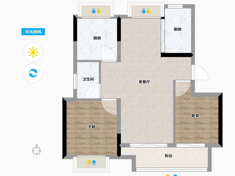 江西省-南昌市-中国铁建·知语拾光-76.01-户型库-采光通风