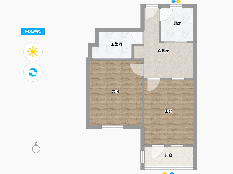 上海-上海市-科苑新村6幢21-23号-47.50-户型库-采光通风