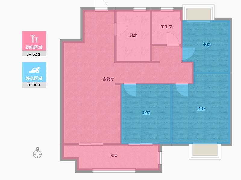 江苏省-无锡市-首创禧瑞运镜-77.44-户型库-动静分区