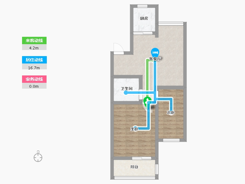 浙江省-温州市-黄龙住宅区-六区-60.00-户型库-动静线