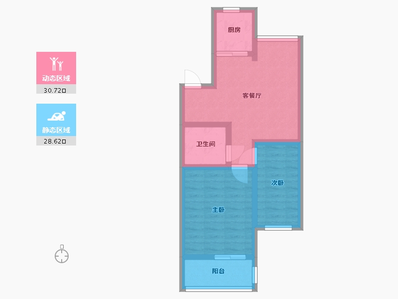 浙江省-温州市-黄龙住宅区-六区-60.00-户型库-动静分区