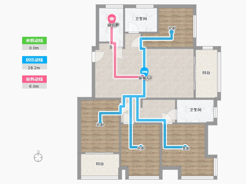 浙江省-嘉兴市-江南雅境里-145.00-户型库-动静线