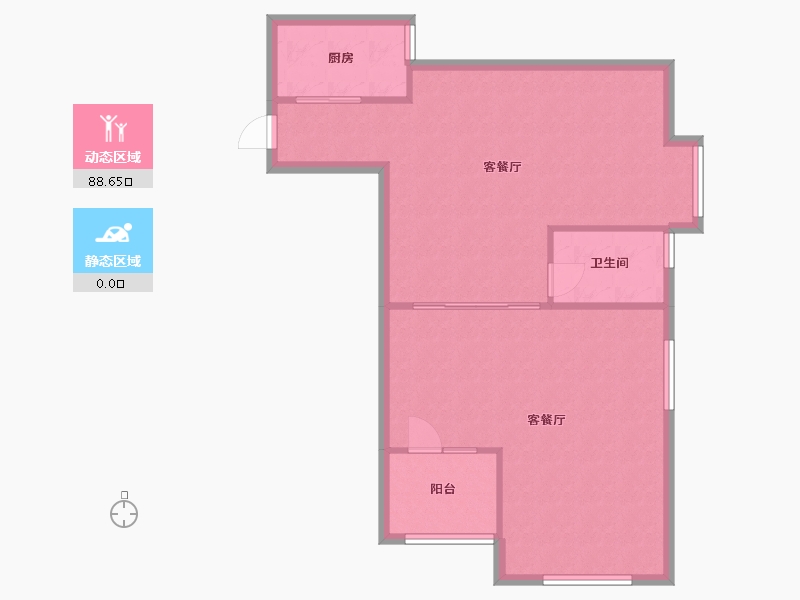 湖北省-武汉市-汉桥城中花园-D区-88.26-户型库-动静分区