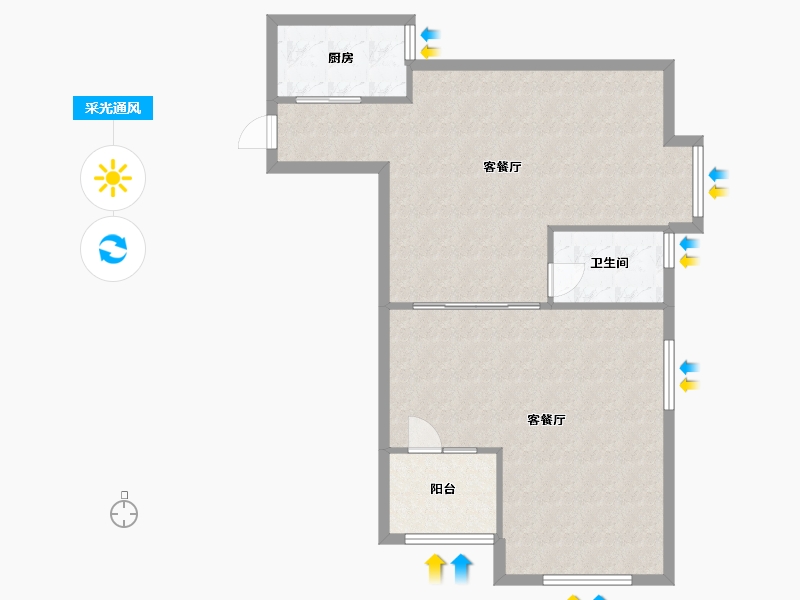 湖北省-武汉市-汉桥城中花园-D区-88.26-户型库-采光通风