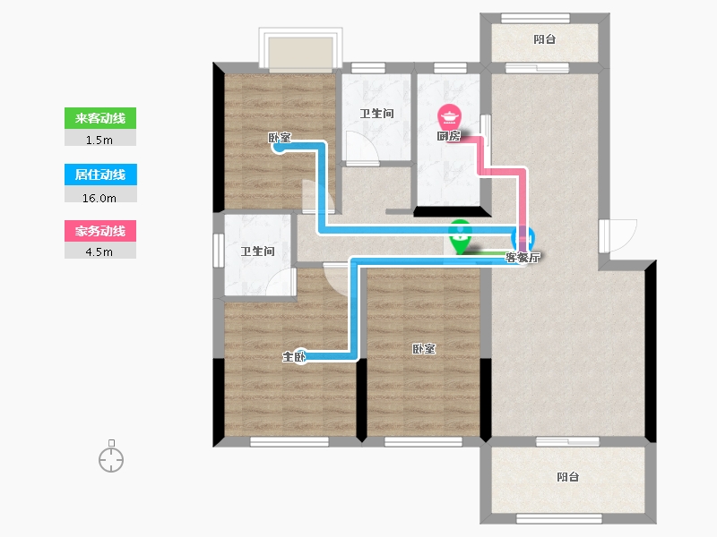 江西省-九江市-共青城温馨家园-91.75-户型库-动静线