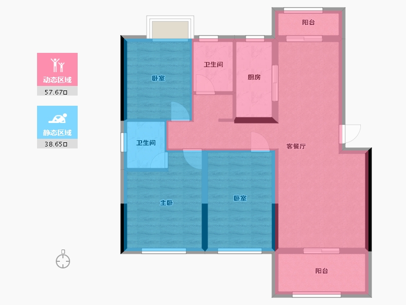 江西省-九江市-共青城温馨家园-91.75-户型库-动静分区