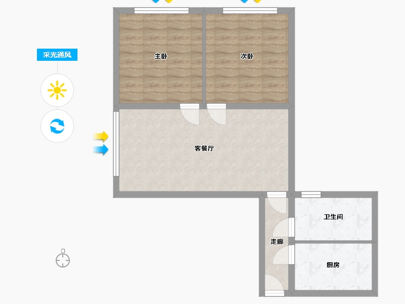 上海-上海市-泰业公寓-66.00-户型库-采光通风