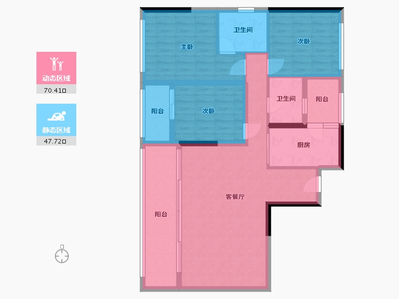 贵州省-贵阳市-椿棠府二期-89.60-户型库-动静分区