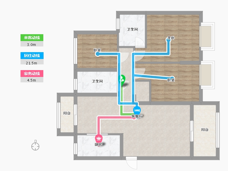 湖北省-黄冈市-麻城博森翰林城-110.00-户型库-动静线