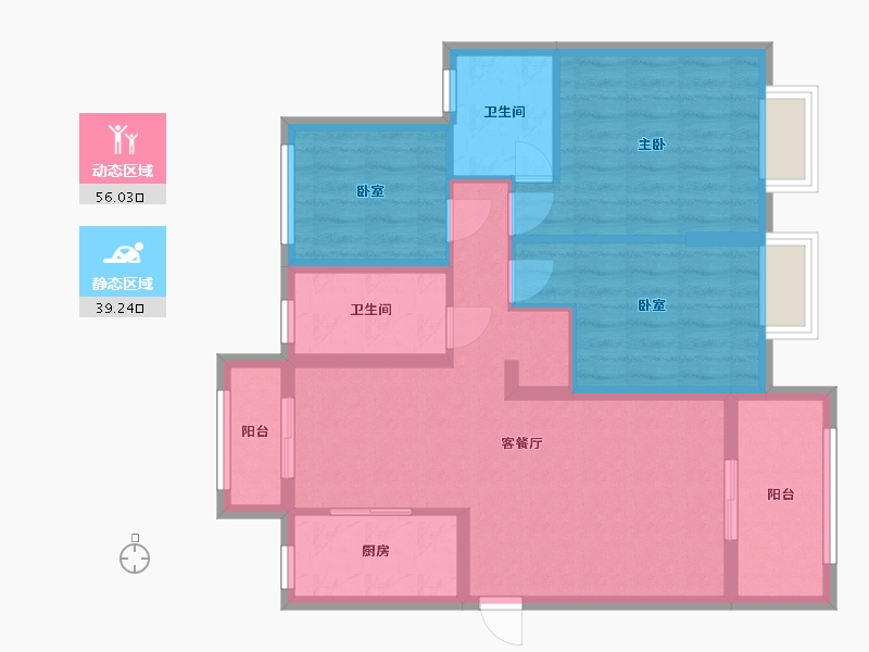 湖北省-黄冈市-麻城博森翰林城-110.00-户型库-动静分区