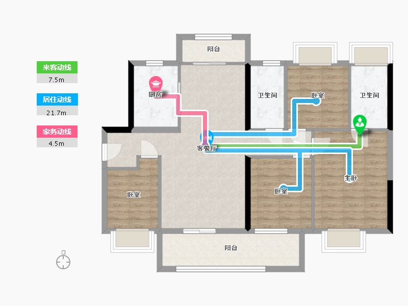 广东省-肇庆市-新城金樾公馆-102.40-户型库-动静线