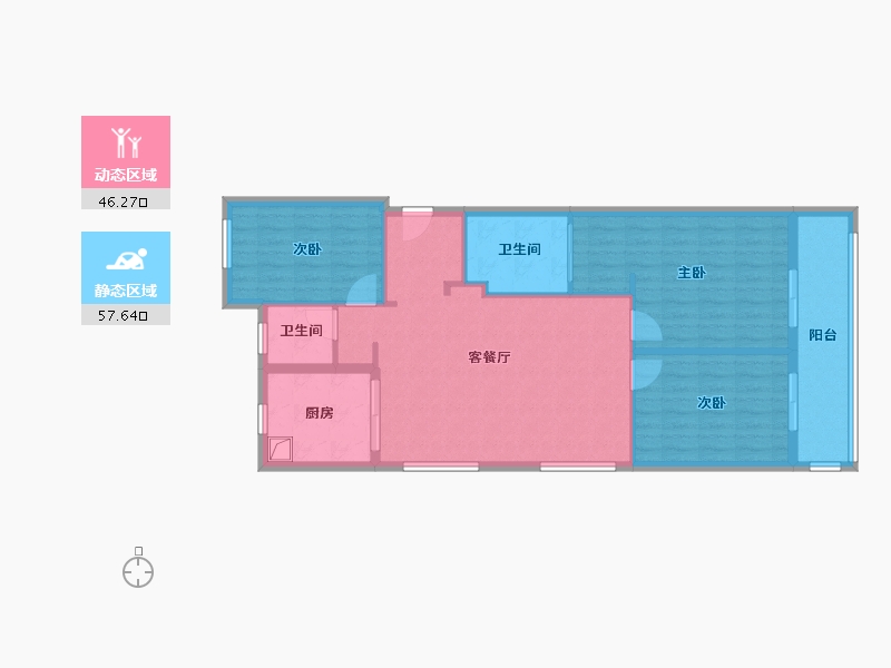 浙江省-宁波市-环球海港花园-100.00-户型库-动静分区